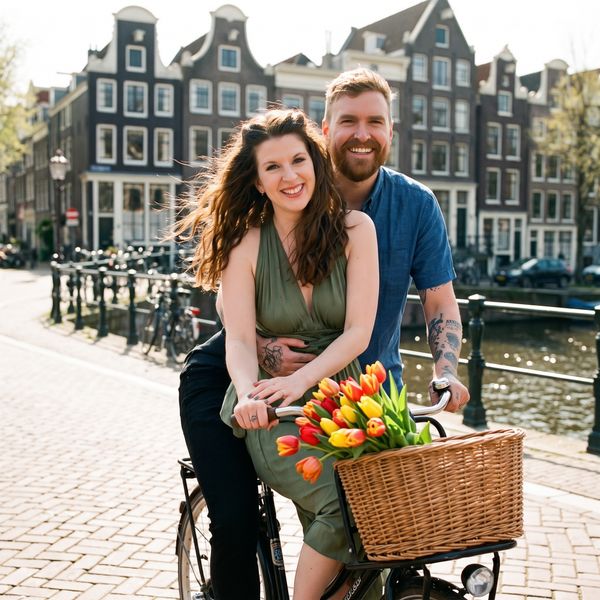 AI-bilde i stilen Amsterdam, tatt i Minselfie photobooth