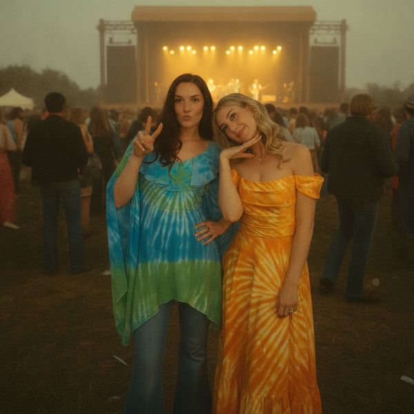AI-bilde i stilen Hippiefestival, tatt i Minselfie photobooth