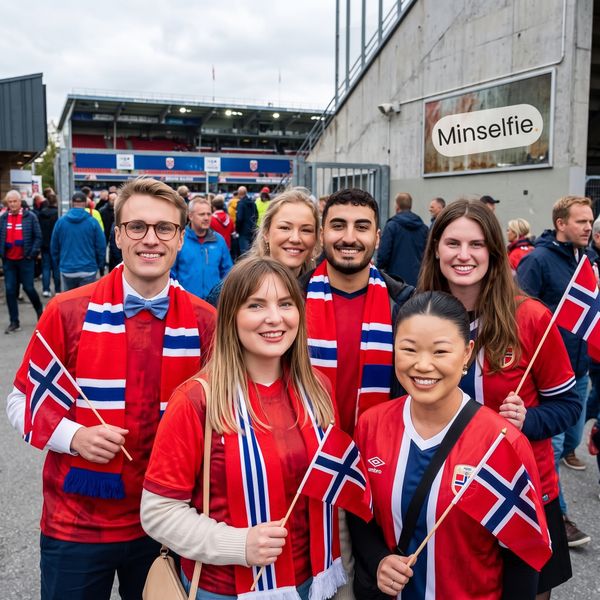 AI-bilde i stilen Norge fotball, tatt i Minselfie photobooth