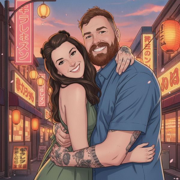 AI-bilde i stilen Anime, tatt i Minselfie photobooth
